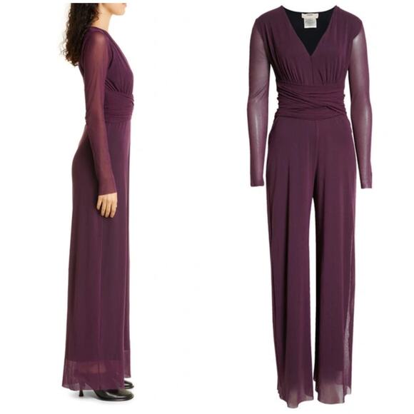 Fuzzi Jean Paul Gaultier NWT Tuta Wide Leg Long Sleeve Mesh Jumpsuit Size M - Picture 2 of 10